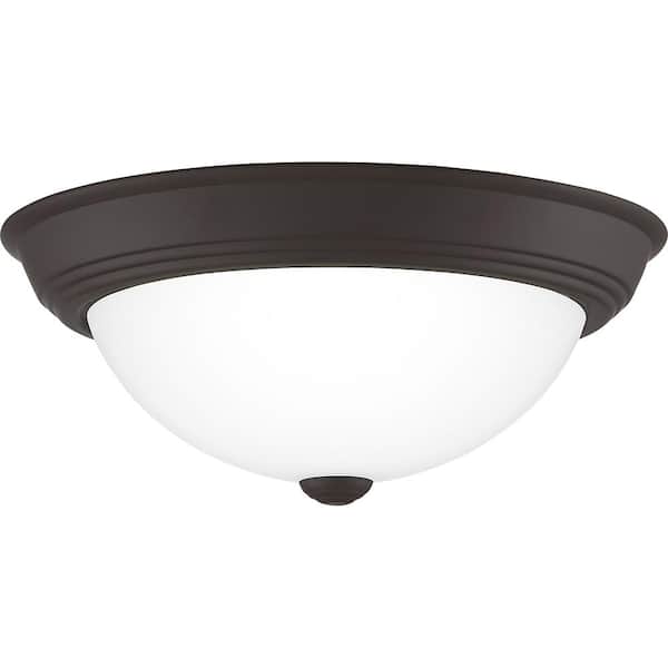 Quoizel Erwin 13 in. 2-Light Old Bronze Flush Mount