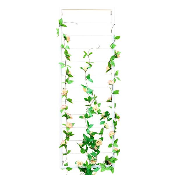 Ejoy 70 in. H x 24 in. W White Wall Mounted Steel Lattice Panel Trellis (Set of 2-Pisces)