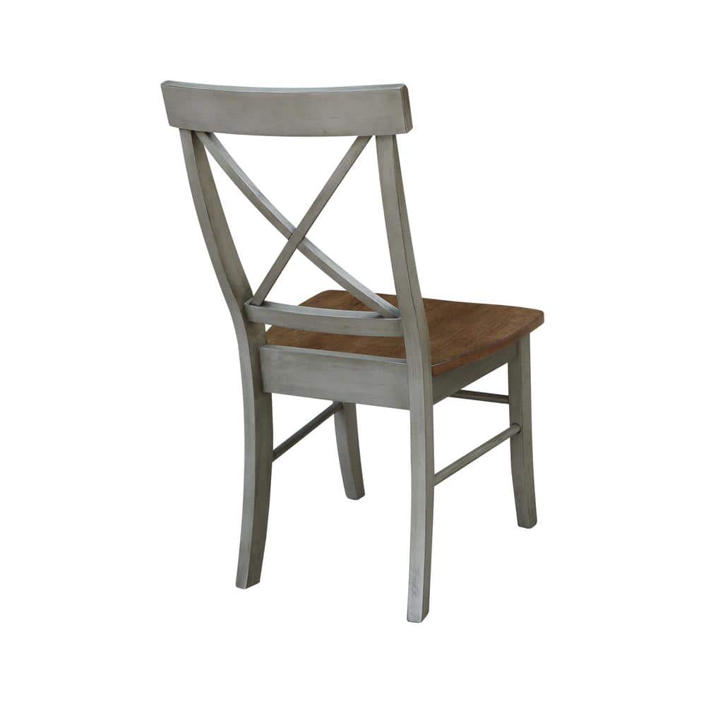 42 in. Hickory & Stone Drop Leaf Table with 2 Ladder Back Chairs