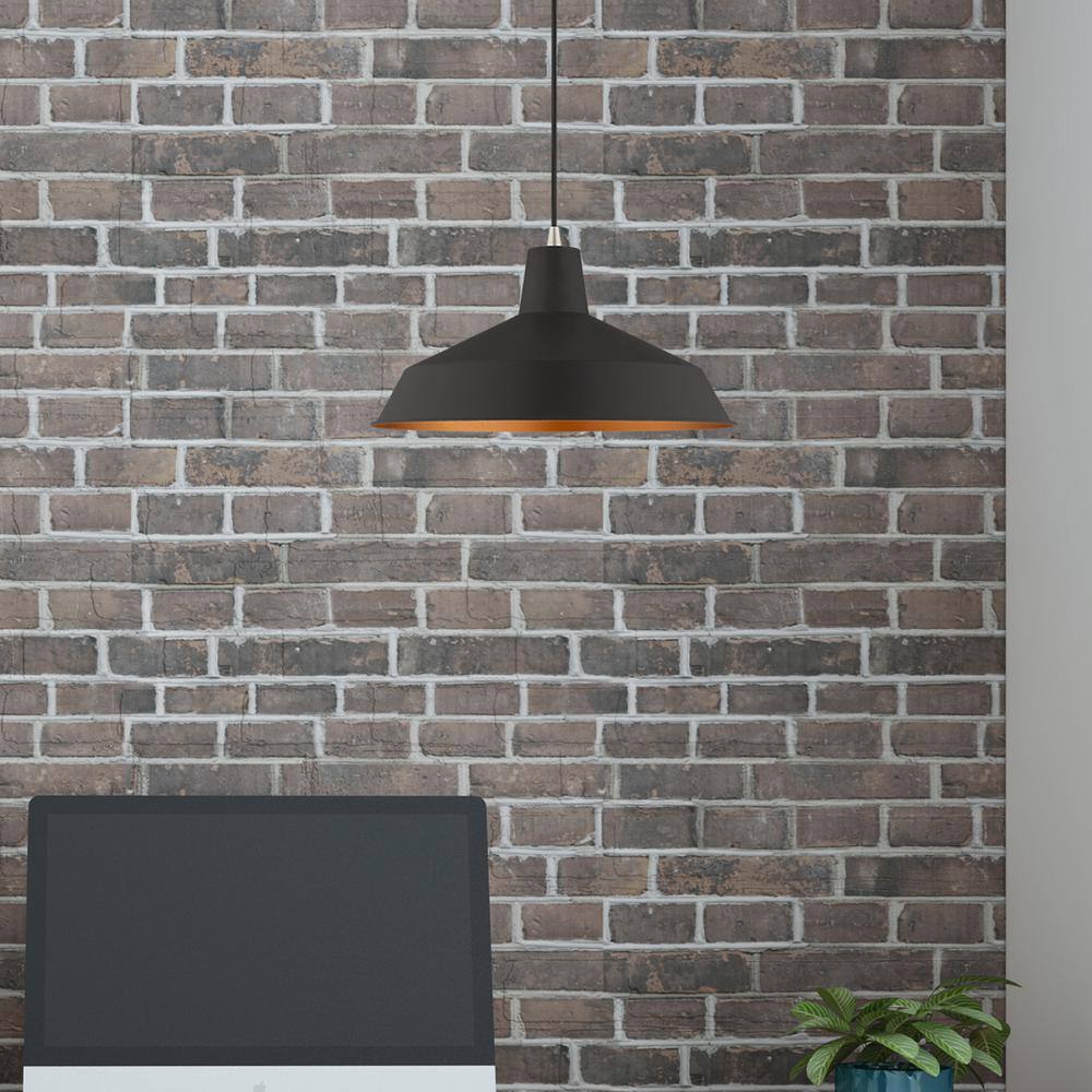 Urban Chic Black Mini Pendant Light with Gold Accents