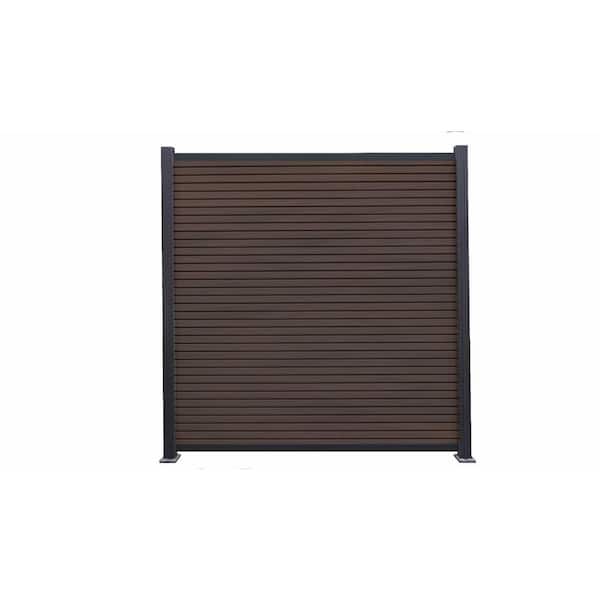 Frame It All 6 ft. x 6 ft. Riviera Composite Fence Panel Mahogany (5-Pack)