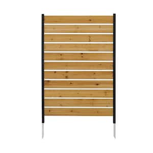 Concord 5 ft. H x 3.2 ft. W Cedar Wood Slatted Panel Flat Top Privacy Fence Screen 1-Panel