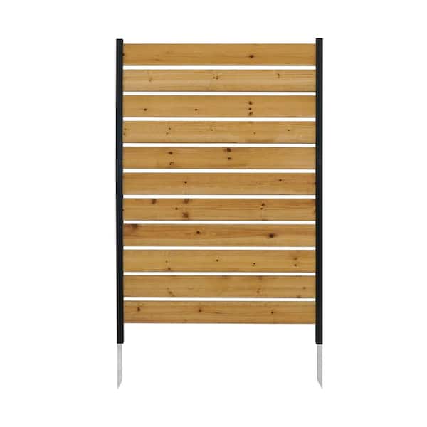 Concord 5 ft. H x 3.2 ft. W Cedar Wood Slatted Panel Flat Top Privacy Fence Screen 1-Panel