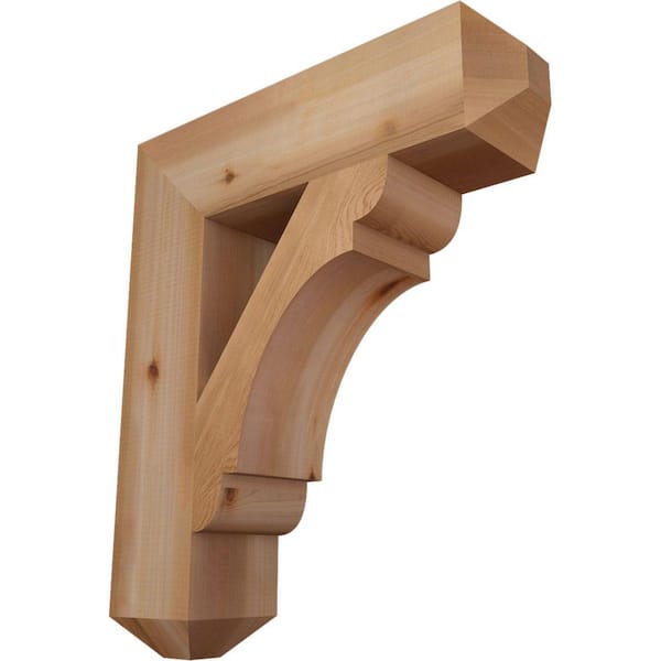 Ekena Millwork 5.5 in. x 28 in. x 24 in. Western Red Cedar Olympic Craftsman Smooth Bracket