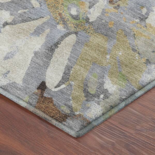 Mayfield Premium Machine Washable Abstract AMF2340 Wheat 10 ft. x 14 ft. Area Rug