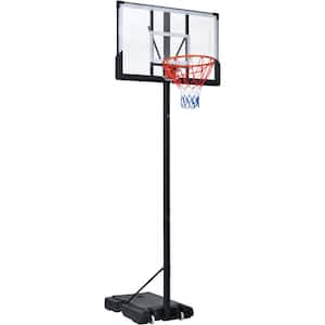 Black Portable Basketball Hoop Basketball System 4.76 ft. x 10 ft. H Adjustable LED Basketball Hoop Lights