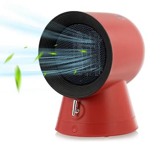 1500-Watt Portable PTC Ceramic Space Heater Mini Electric Desktop Heating Fan Red