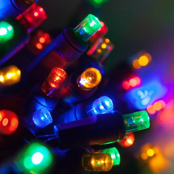 Wintergreen Lighting 24.5 ft. 50-Count LED Multi-Color Wide Angle ...