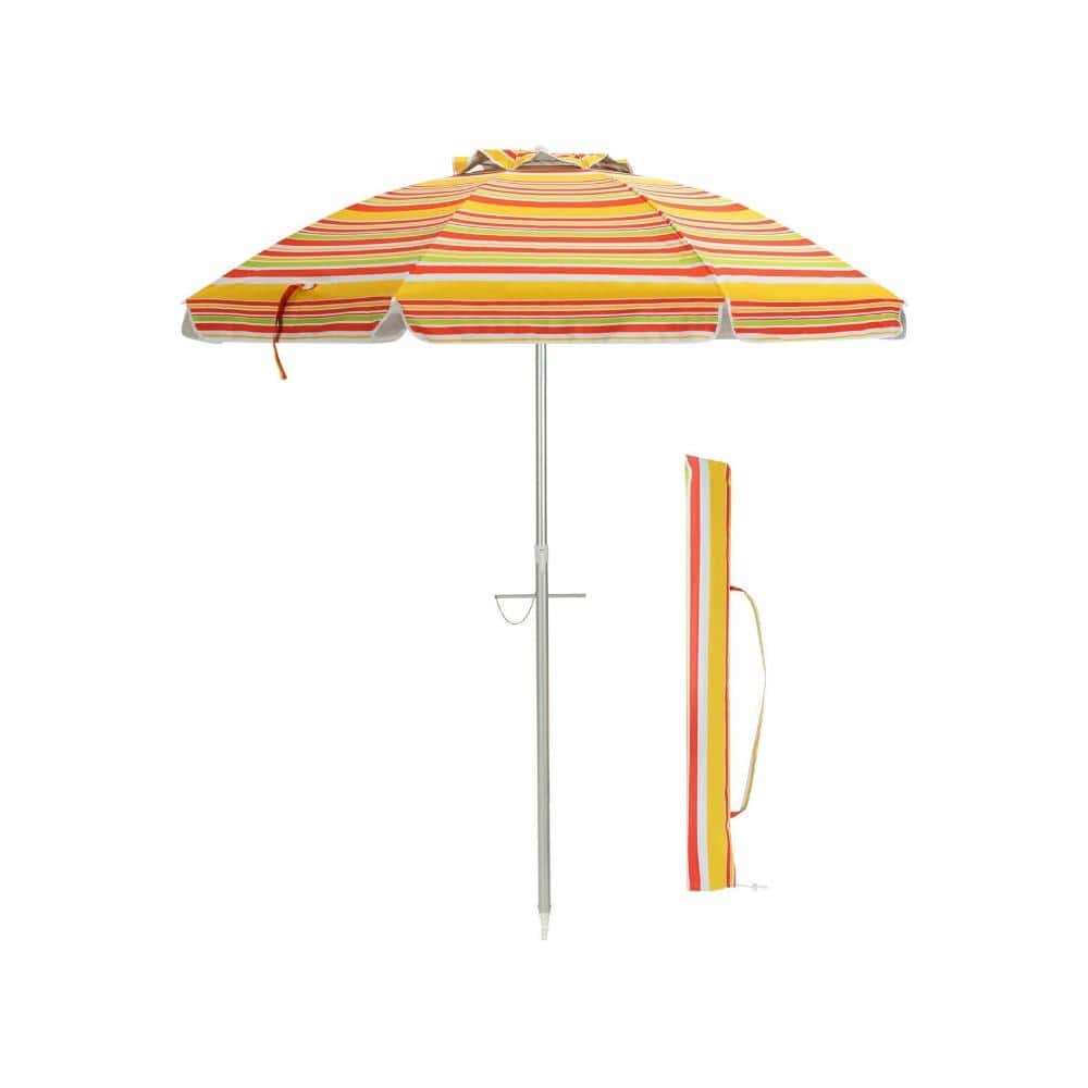 6.5 ft. Polyester, Aluminum and Fiberglass Beach Umbrella with Carry Bag and Ground Stakes, Orange price history on PriceWatchPro