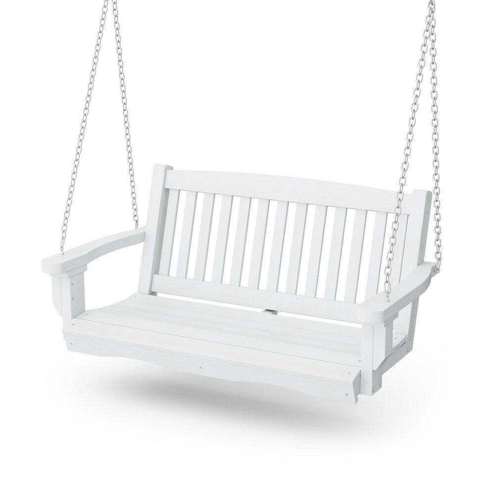Classic 2-Person White Plastic Mission Porch Swing price history on PriceWatchPro