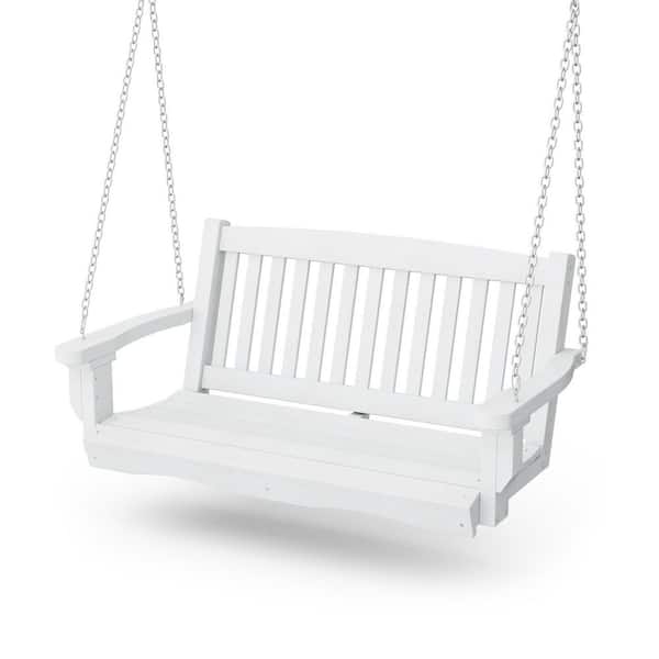 Wildridge Classic 2-Person White Plastic Mission Porch Swing