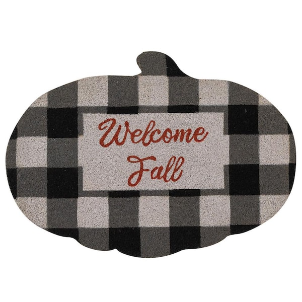 Welcome Fall Plaid 32 in. x 23 in. Door Mat