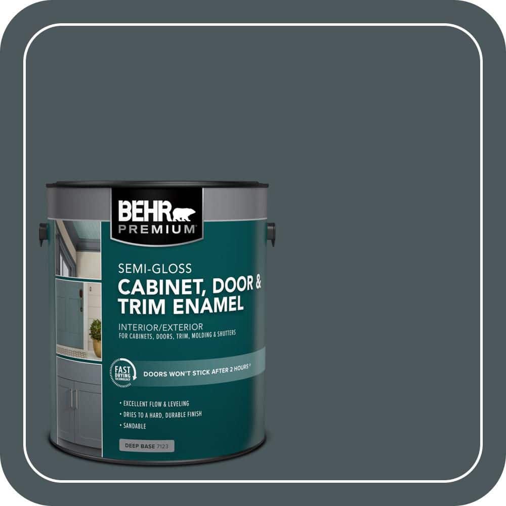 BEHR PREMIUM 1 gal. #N470-7 Submarine Gray Semi-Gloss Enamel