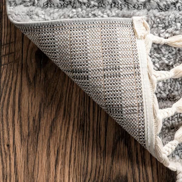 nuLOOM Risette Geometric Shag Tassel Light Gray 6 ft. 7 in nuLOOM Risette Geometric Shag Tassel Light Gray 6 ft. 7 in