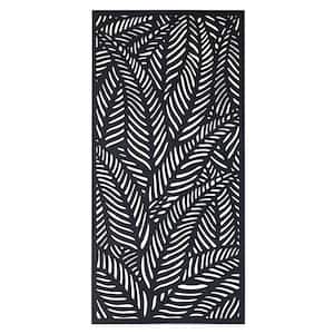 Ferns 70.8 in. x 35.4 in. Black 100% Recycled Poly Decorative Screen Panel and Wall Decor
