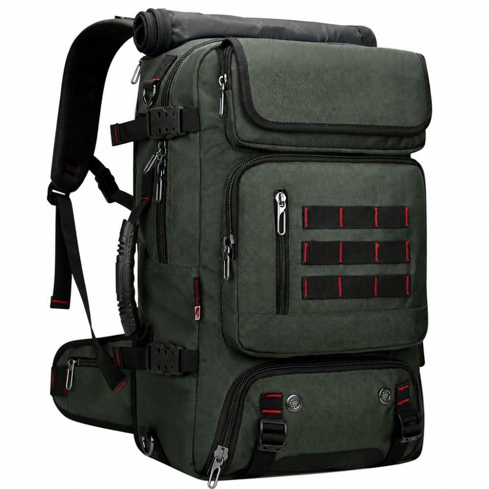 20.5 in. Army Green Carry on Travel Backpack, Convertible Nylon Duffle Bag, Luggage Backpack for Men