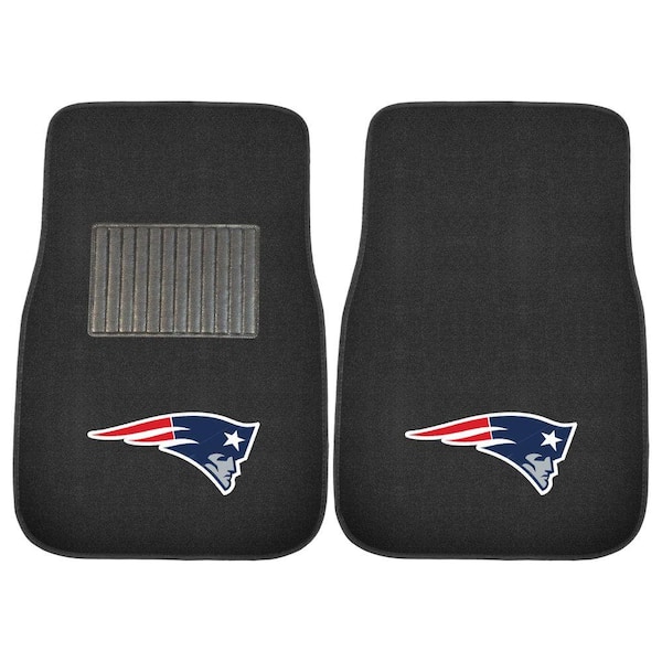 FANMATS NFL New England Patriots 2-Piece 17 in. x 25.5 in. Carpet Embroidered Car Mat