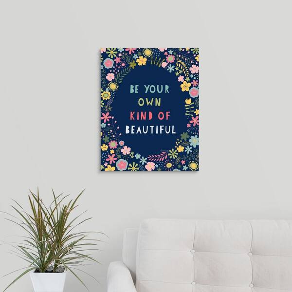 GreatBigCanvas "Floral Quote IV Indigo" by Lamai McCartan Canvas Wall Art