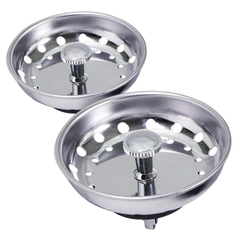 The Plumber's Choice 4.5 in. Stainless Steel Kitchen Sink Basket Strainer  Replacement for Standard Drains Chrome (Pack of 3) 3PPKS - The Home Depot