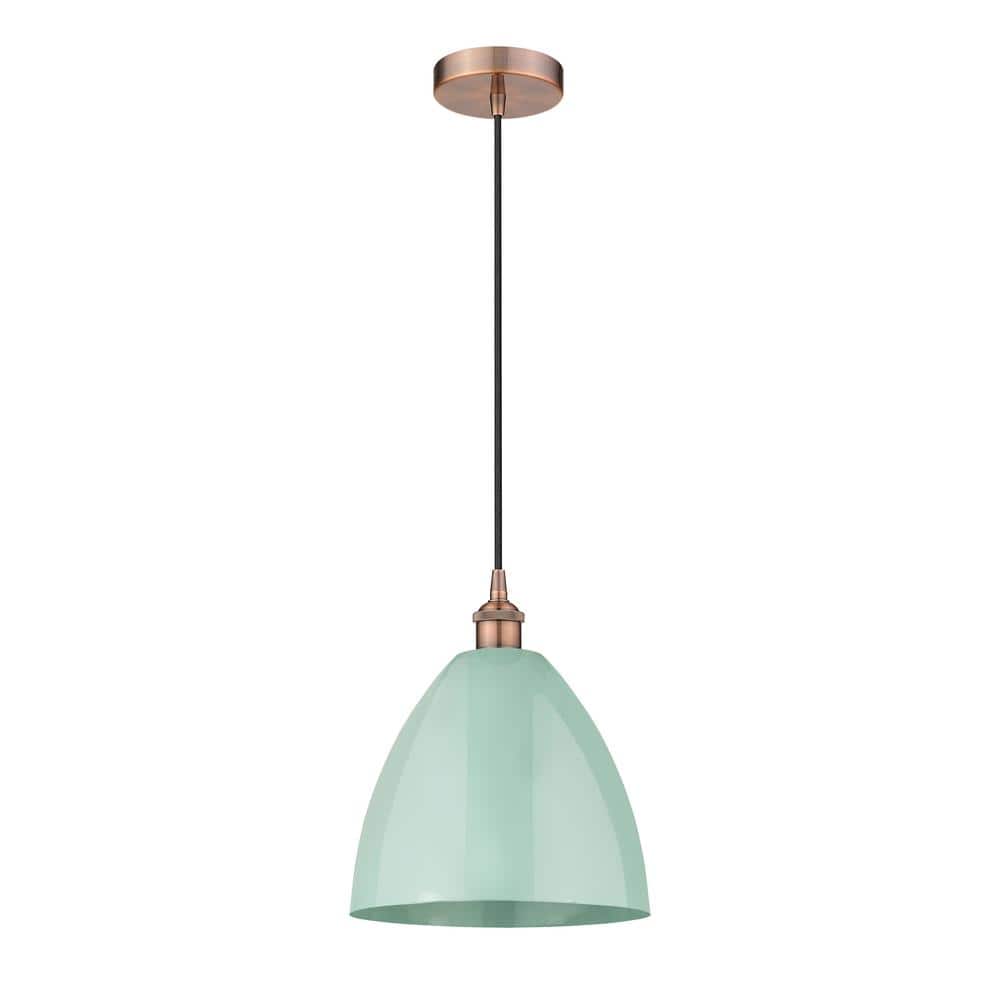 Plymouth Dome 100-Watt 1-Light Antique Copper Standard Mini Pendant Light with Metal Shade price history on PriceWatchPro