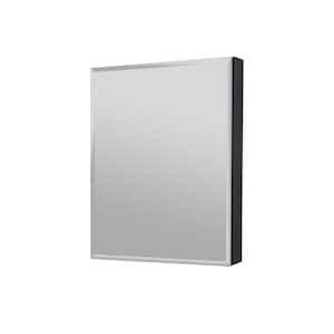 23 in. W x 30 in. H Rectangular Black Aluminum Recessed/Surface Mount Medicine Cabinet with Mirror