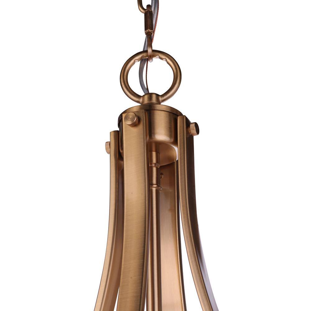 Elliot Satin Brass 5-Light Clear Glass Drum Pendant