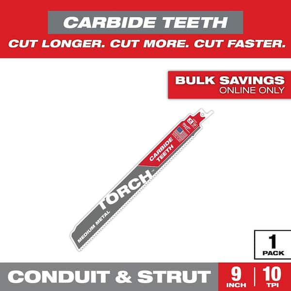 Milwaukee 9 in. 8 TPI Torch Carbide Teeth Metal Cutting SAWZALL