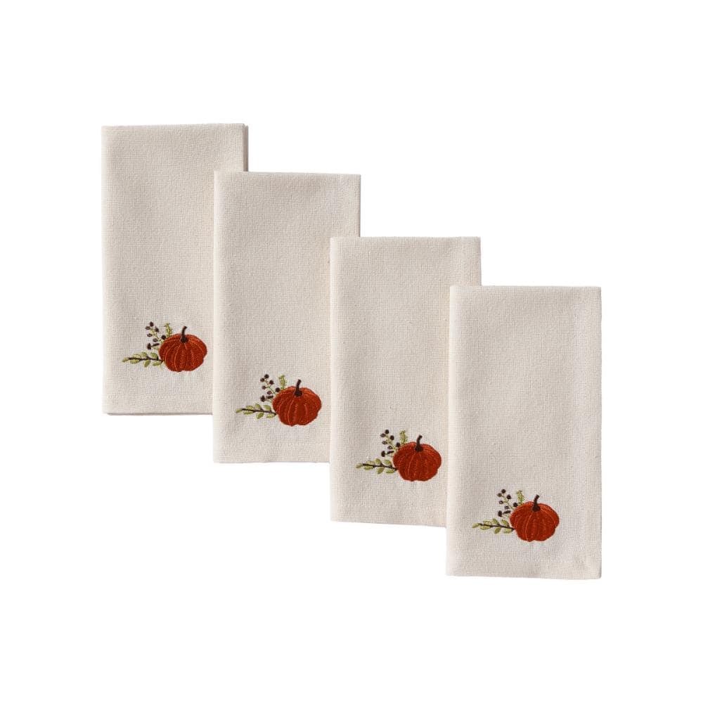 "Harvest Pumpkins Embroidered Napkins, Set of 4, Natural - 17""W x 17""L" price history on PriceWatchPro