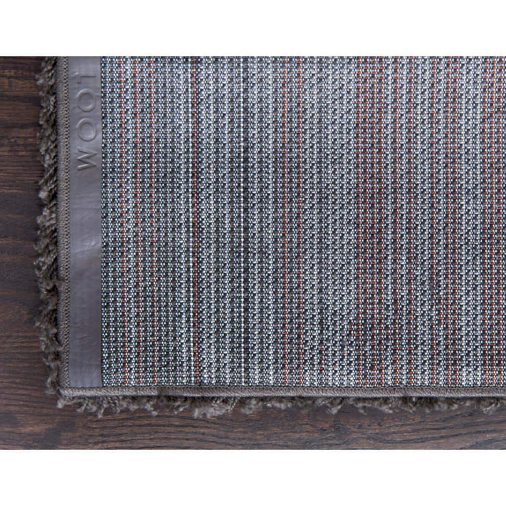 Graphite Gray Reversible Shag Rectangular Rug, Easy Care & Stain-Resistant