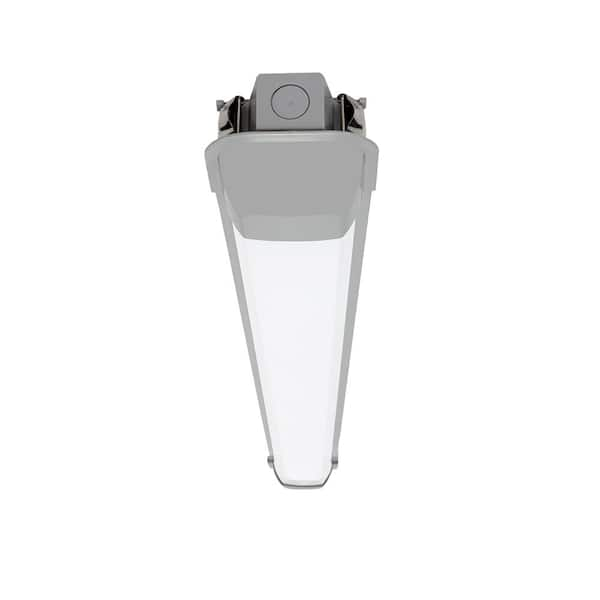 Commercial Electric 4 ft. Vapor Tight 4500 Lumens Gray Integrated