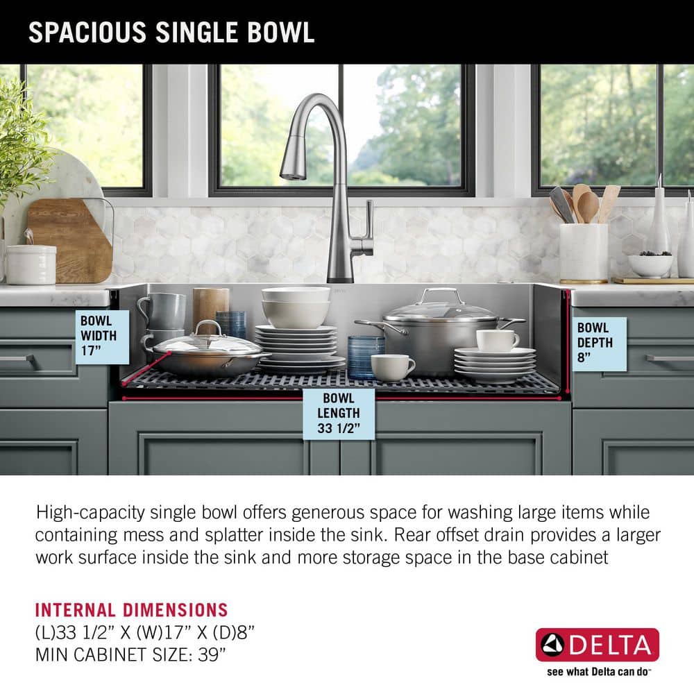 36-Inch Brushed Stainless Steel Farmhouse Drop-In Sink