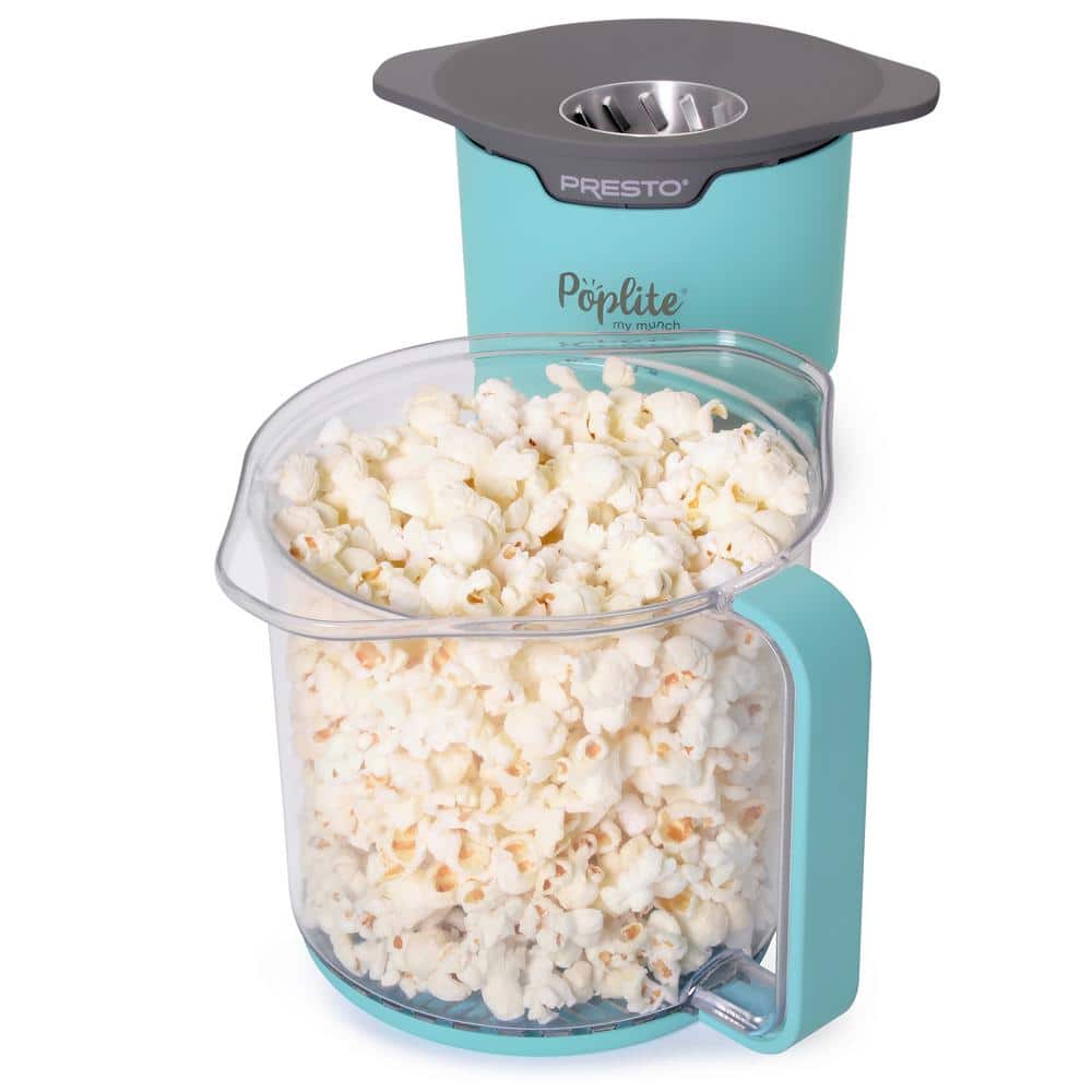 Aqua Compact Hot Air Popcorn Popper with Serving Bowl