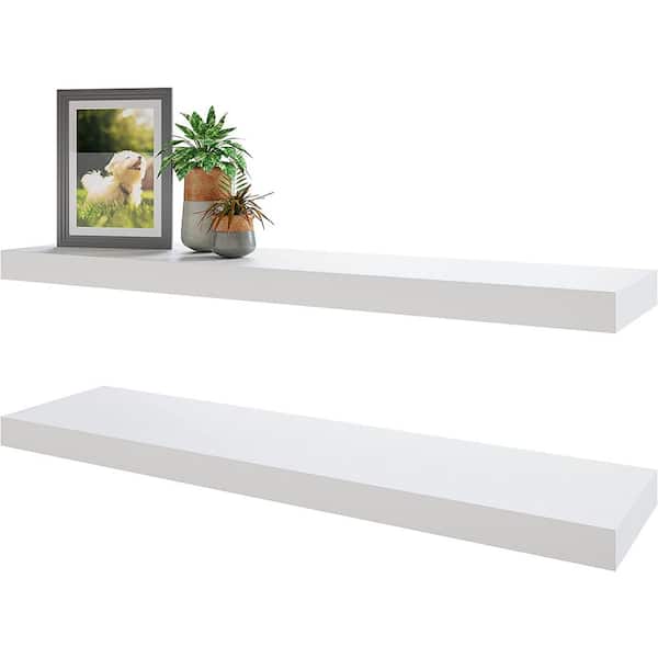 Cubilan 31 in. W x 7 in. D White Decorative Wall Shelf, Floating Shelves