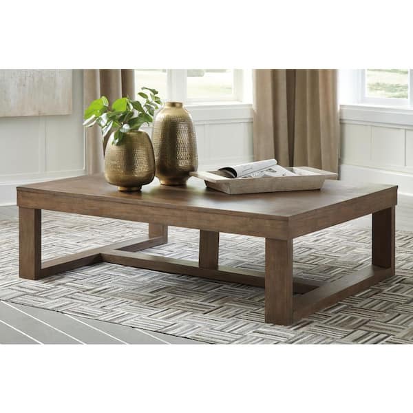 Cariton 56 in. Brown Rectangle MDF Coffee Table