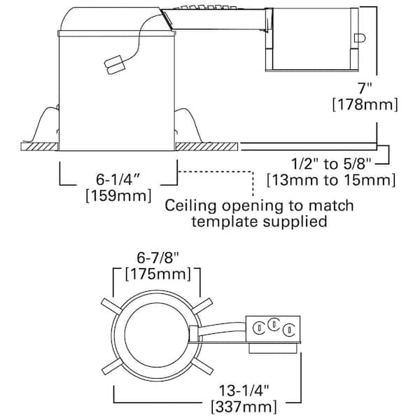 6 in. IC Rated Remodel Recessed Housing for Ceiling