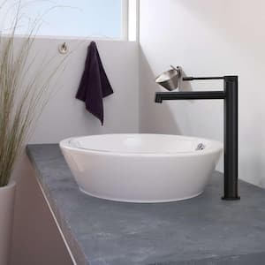Single-Handle Single-Hole Bathroom Vessel Sink Faucet in Matte Black