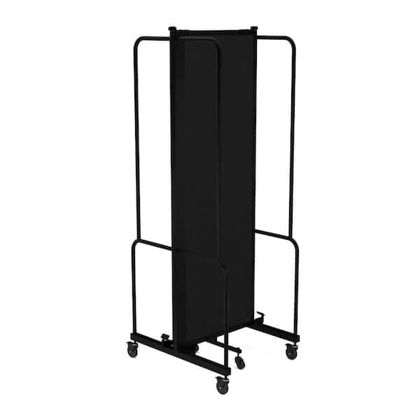 HAMPDEN FURNISHINGS Otis Collection Portable Room Divider, 3 Black Panels, Black Frame