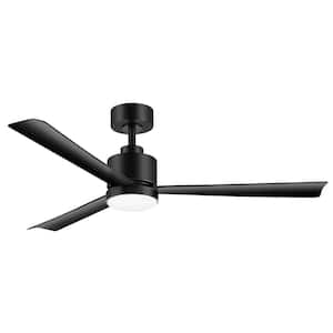 Addison 52 in. Indoor Black Ceiling Fan with Integrated LED Light and Remote Control Included