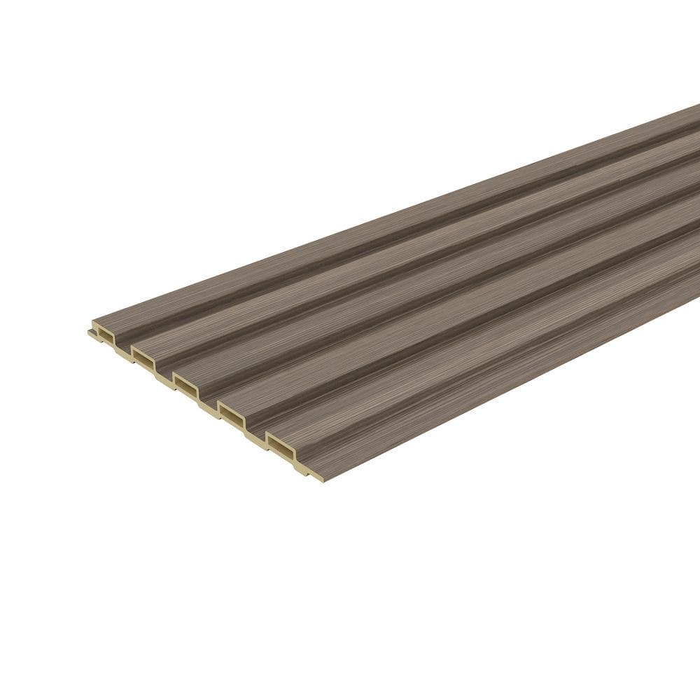 Sample-Walls 3/8 in. x 6-1/4 in. x 1 ft. Short Raised Cottontail Dark Walnut Square Edge Recycled PVC Wall Panel price history on PriceWatchPro