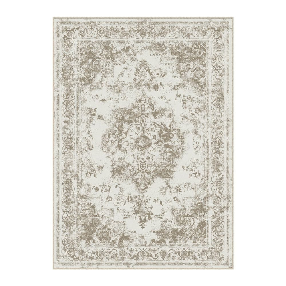 Jane Eyre Brown 8 ft. x 10 ft. Vintage Medallion Distressed Area Rug price history on PriceWatchPro
