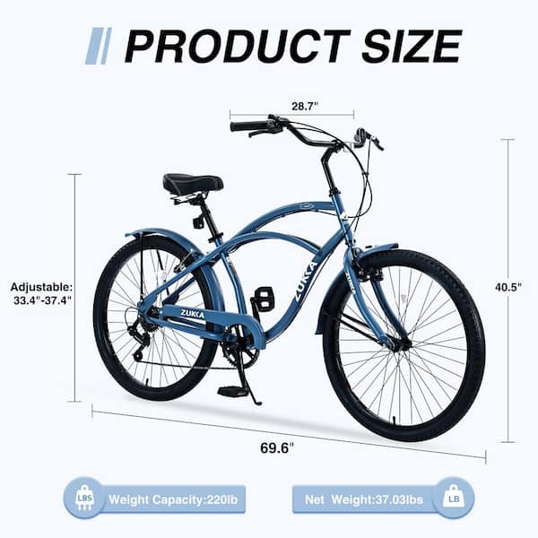 Zeus & Ruta 26 in. 7 Speed Bicycles, Beach Cruiser Bike in Lake