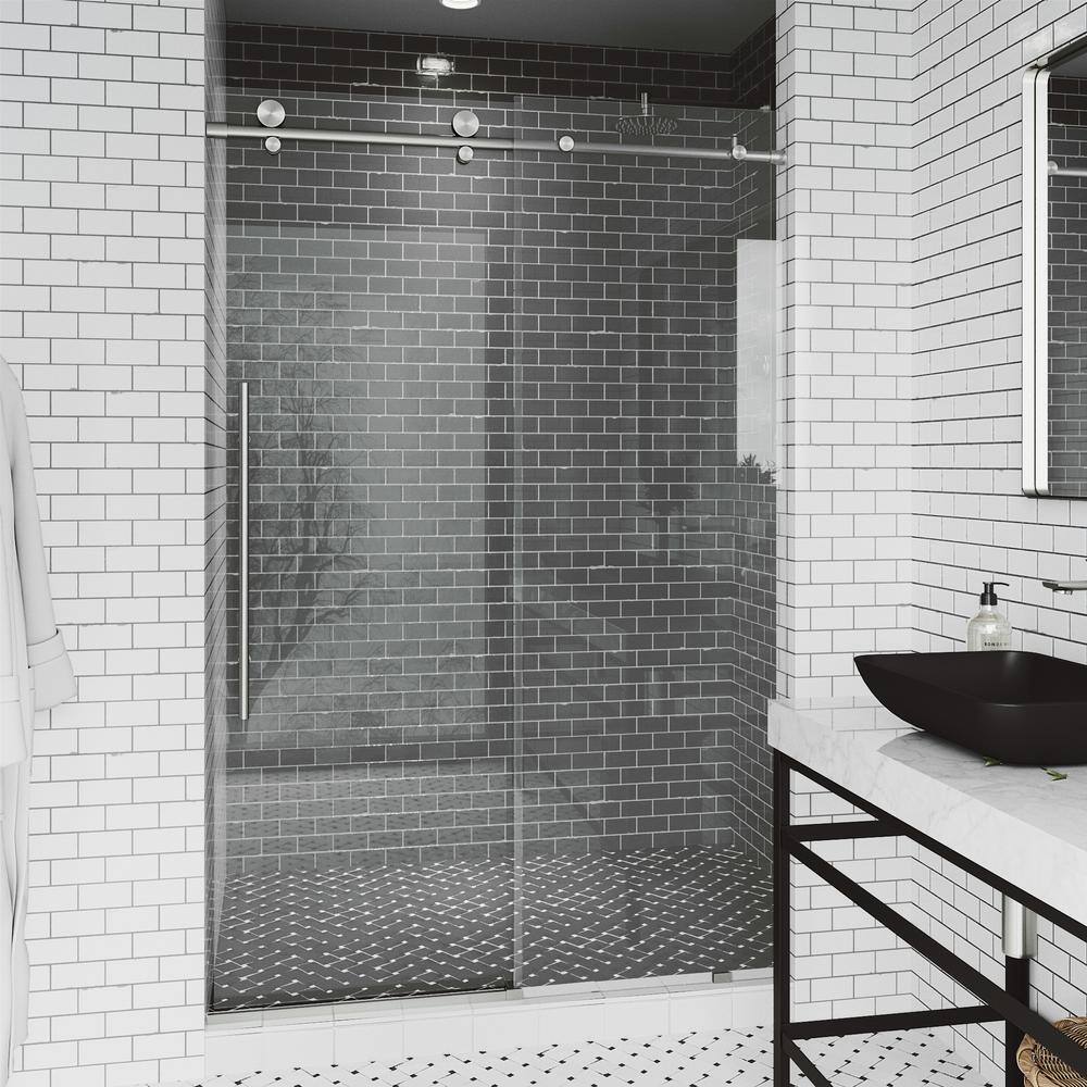 Elan E-Class 44-48" Frameless Sliding Shower Door with Clear Glass