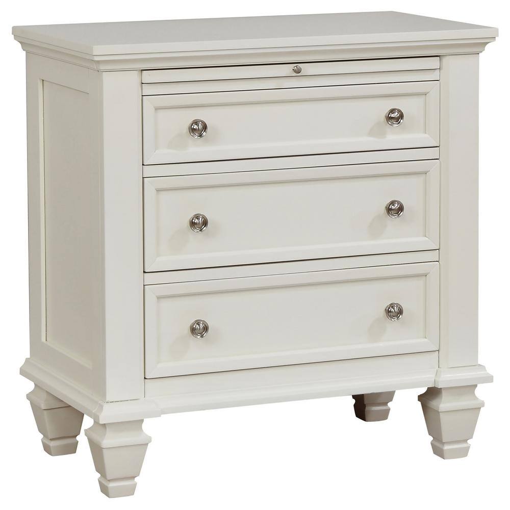 Coaster Sandy Beach Buttermilk 3-Drawer Nightstand 201302 - The Home Depot