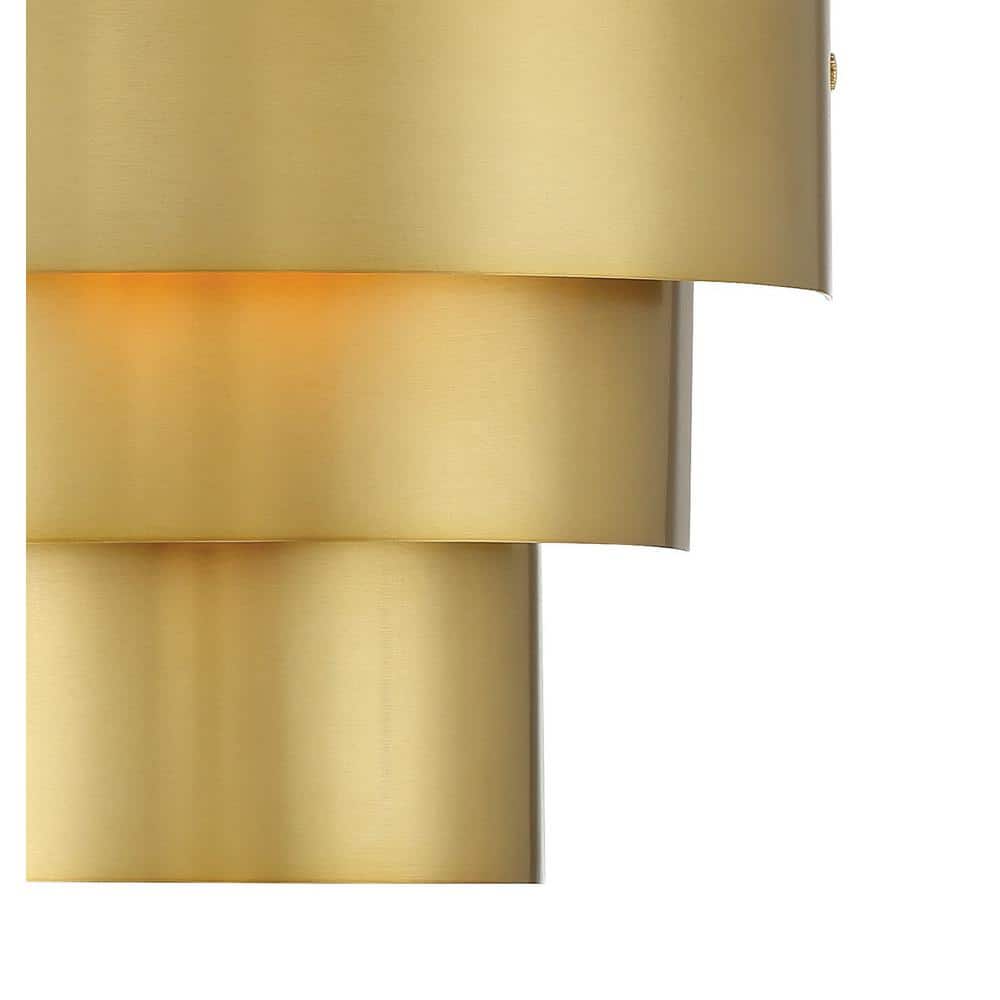 Soft Brass Dual-Light Dimmable Sconce with Steel Shades