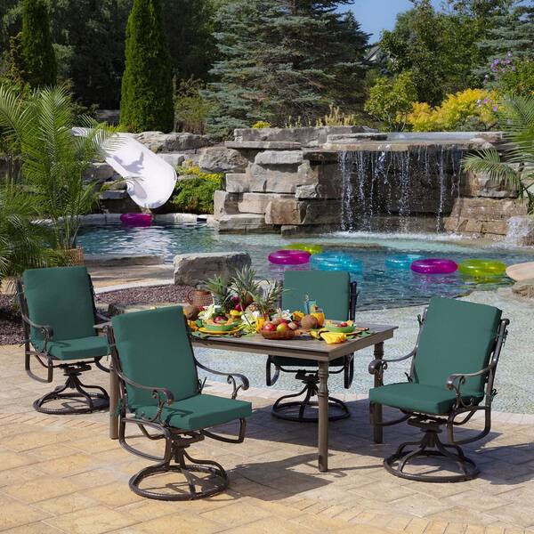 Outdoor dining chair shop cushions with back