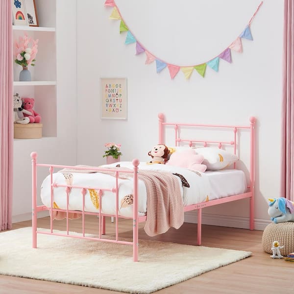 VECELO Twin Bed Frame with Headboard Heavy Duty Metal