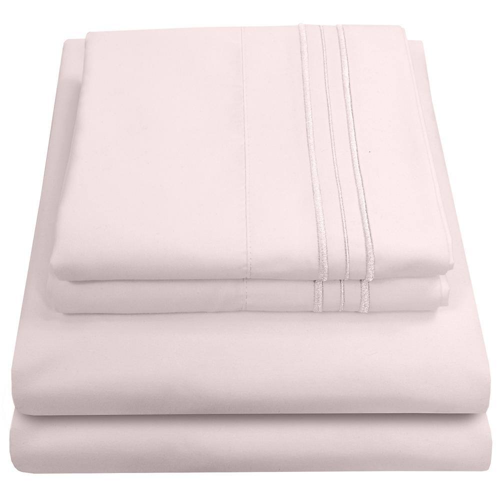Pale Pink Twin Deep Pocket Microfiber Sheet Set