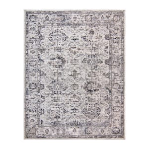 Brio Forsy Ivory Gray 5 ft. x 7 ft. Abstract Indoor Area Rug