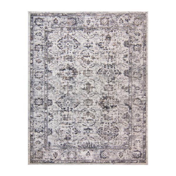 Gertmenian & Sons Brio Forsy Ivory Gray 6 ft. x 9 ft. Abstract Indoor Area Rug