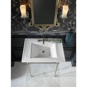 Memoirs 30 in. Ceramic Countertop Sink Basin in White with Overflow Drain